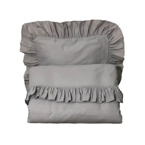 Påslakan Vagn/Vagga Volang Grå 70x80 cm