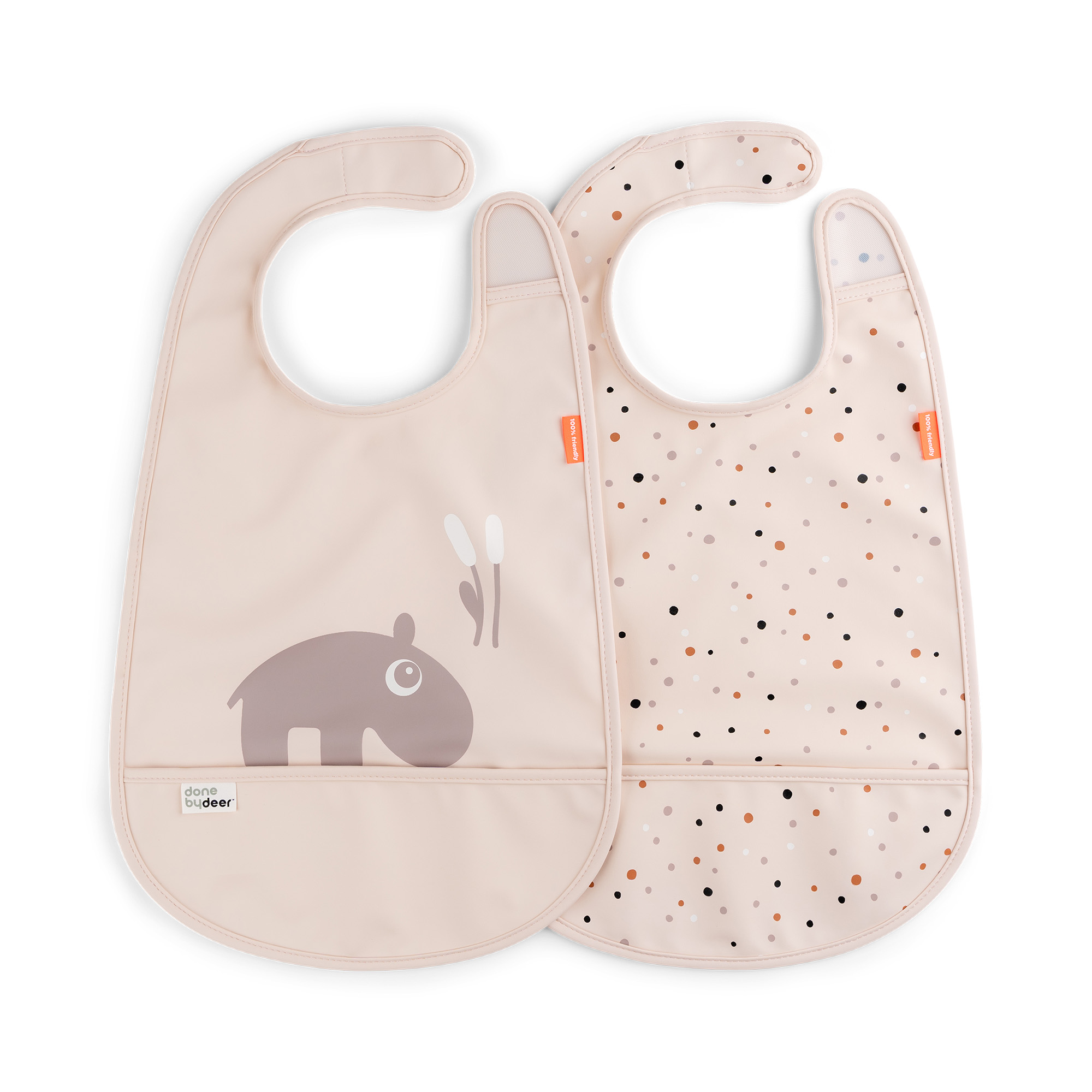 Bib with velcro 2-pack - Ozzo - Powder