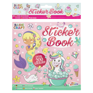 Klistermärkesbok Sjöjungfru Unicorn Rosa