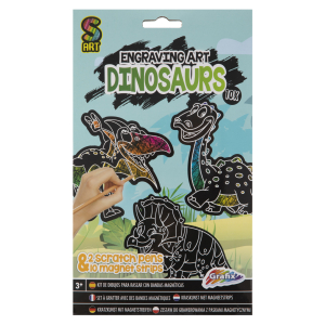 Skrapkonst Magneter Dinosaurier 10-pack