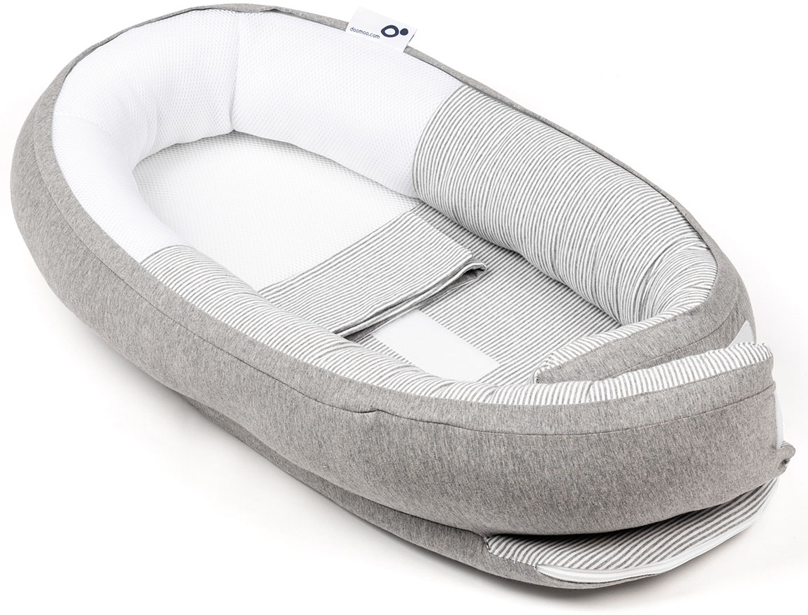 Miixi - Barn & baby>Sova>Babynest - Doomoo - Babybädd Randig Grå 74x46 cm