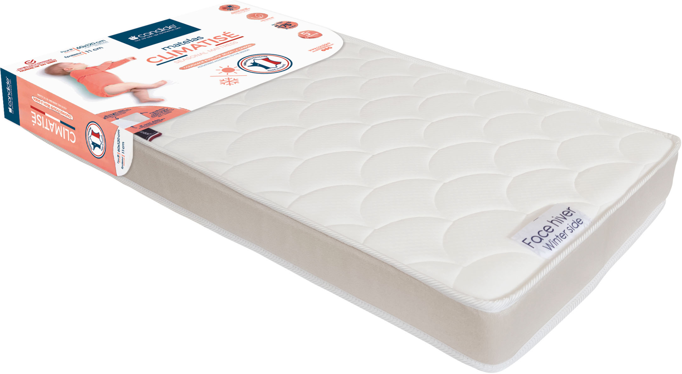 Miixi - Home>Barnrummet>Sängtillbehör>Madrasser - Candide - Madrass Sommar/Vinter Årstid 60x120 cm