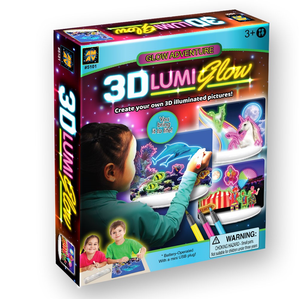 Miixi - Leksaker>Lek & lär>Pyssel - AMAV - 3D Lumi Glow Ritplatta Adventure