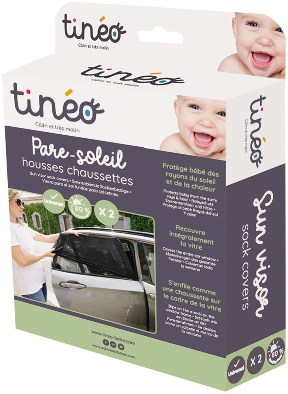 Miixi - Bilstolar>Tillbehör>Solskydd till bil - Tinéo - Solskydd Dra-på För Bilruta 2-Pack