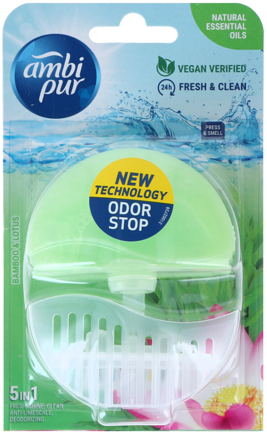 Miixi - Home>Städ & rengöring>Rumsdofter - Ambi Pur - Toalettblock 5 in 1 Starter Bamboo & Lotus 55 ml