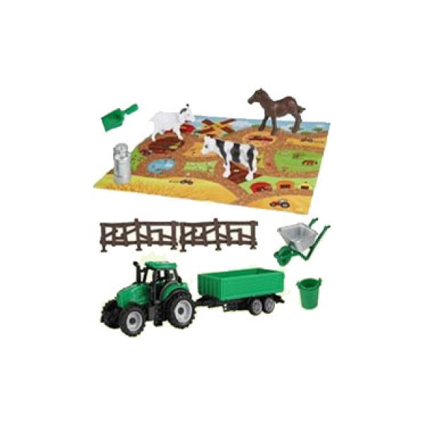 Miixi Leksaker SunToy Traktor Lekset med Lekmatta