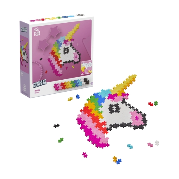 Miixi - Leksaker>Lek & lär>Bygg & Lego - Plus-Plus - Puzzle By Number - Enhörning 250 Bitar