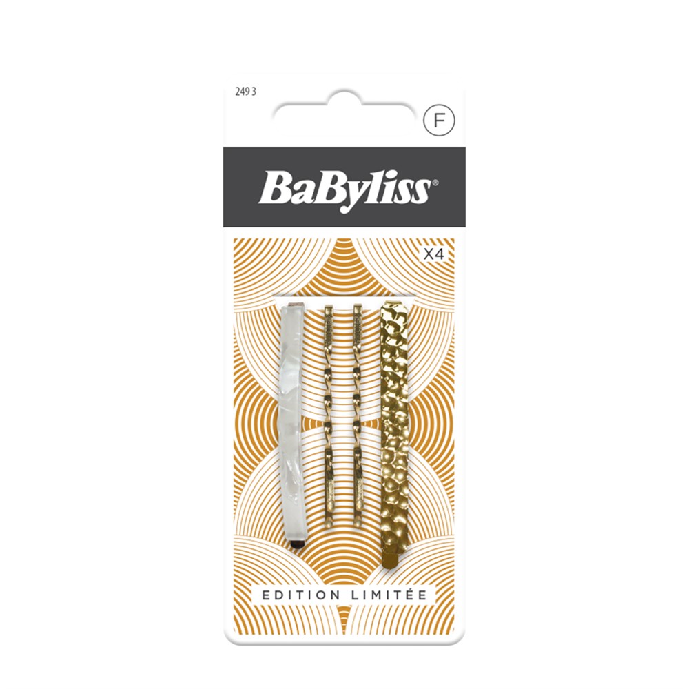 Miixi - Skönhet & hälsa / Hårvård / Hårsnoddar & hårband - BaByliss - Hårnålar Fest 4 st Vit/Guld