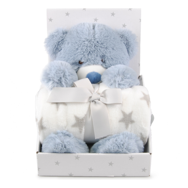 Miixi - Barn & baby / Sova / Filtar - Carlo Baby - Fleecefilt och Gosedjur Blå Nalle