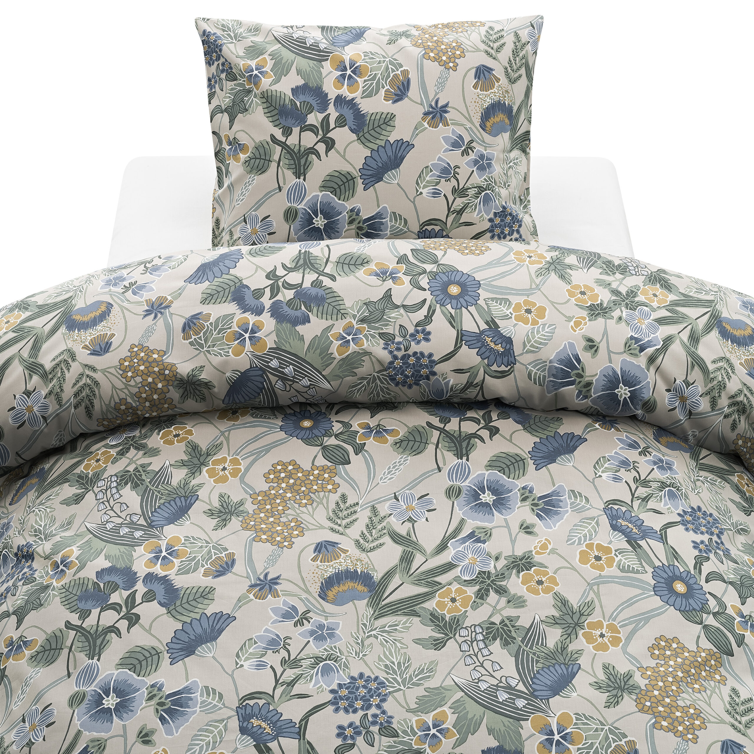 Miixi - Hem & inredning / Sovrum / Bäddset - Borganäs - Bäddset 2-Dels Blombacken Blå 150x210 cm Oeko-Tex