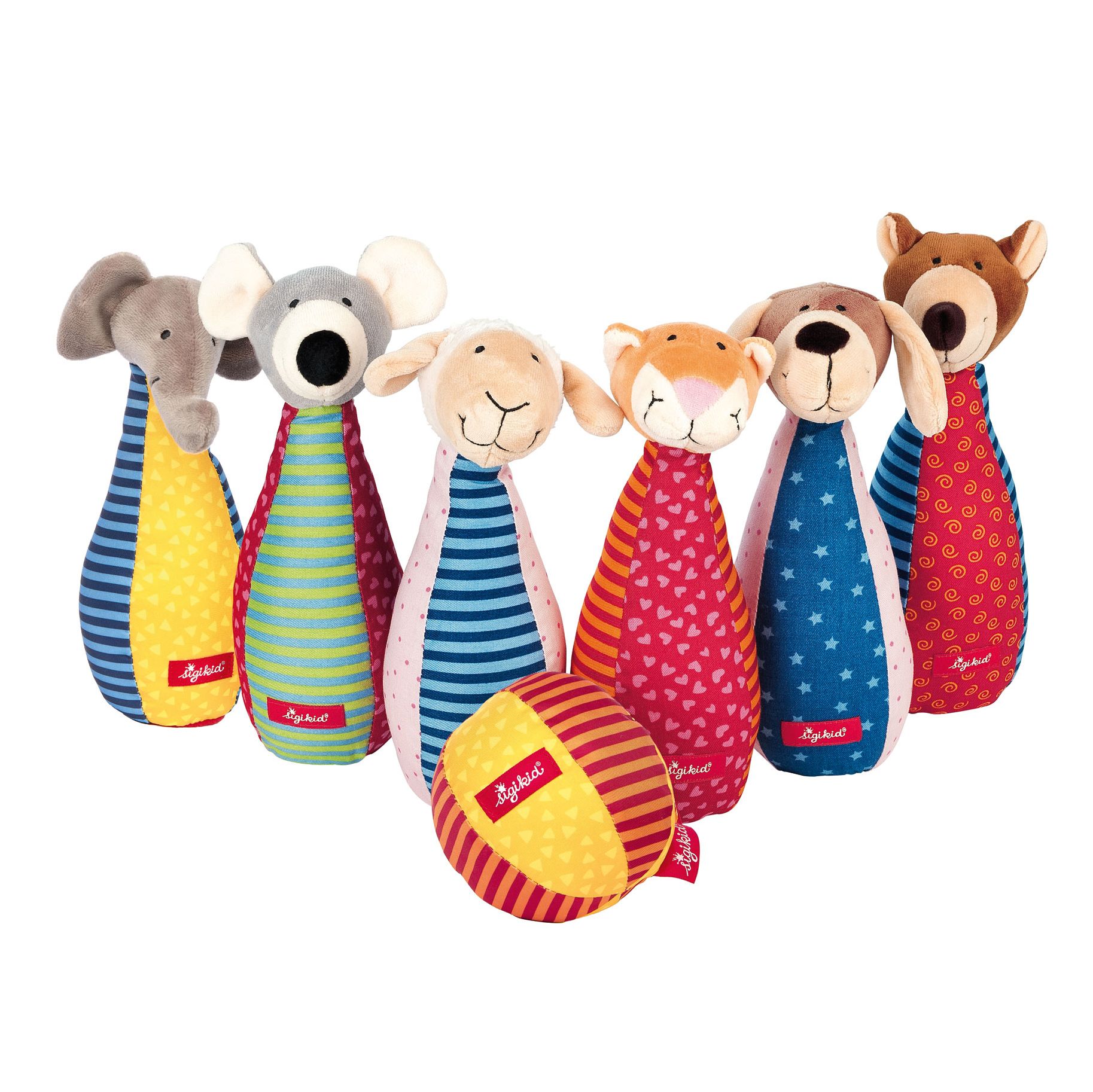 Miixi - Leksaker / Babyleksaker / Aktivitetsleksaker - Sigikid - Bowlingset Djur 7 delar