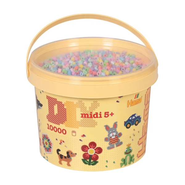Miixi - Leksaker / Lek & lär / Spel & pussel - Hama - Pärlor Midi Beads 10.000 pärlor i Hink Mix 50