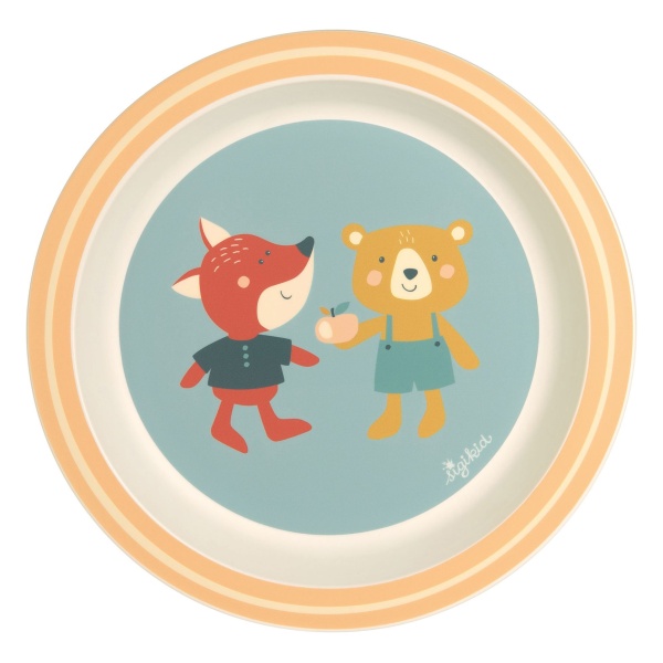 Miixi - Barn & baby / Äta & dricka / Bestick & servering - Sigikid - Tallrik Räv & Björn 4 Friends
