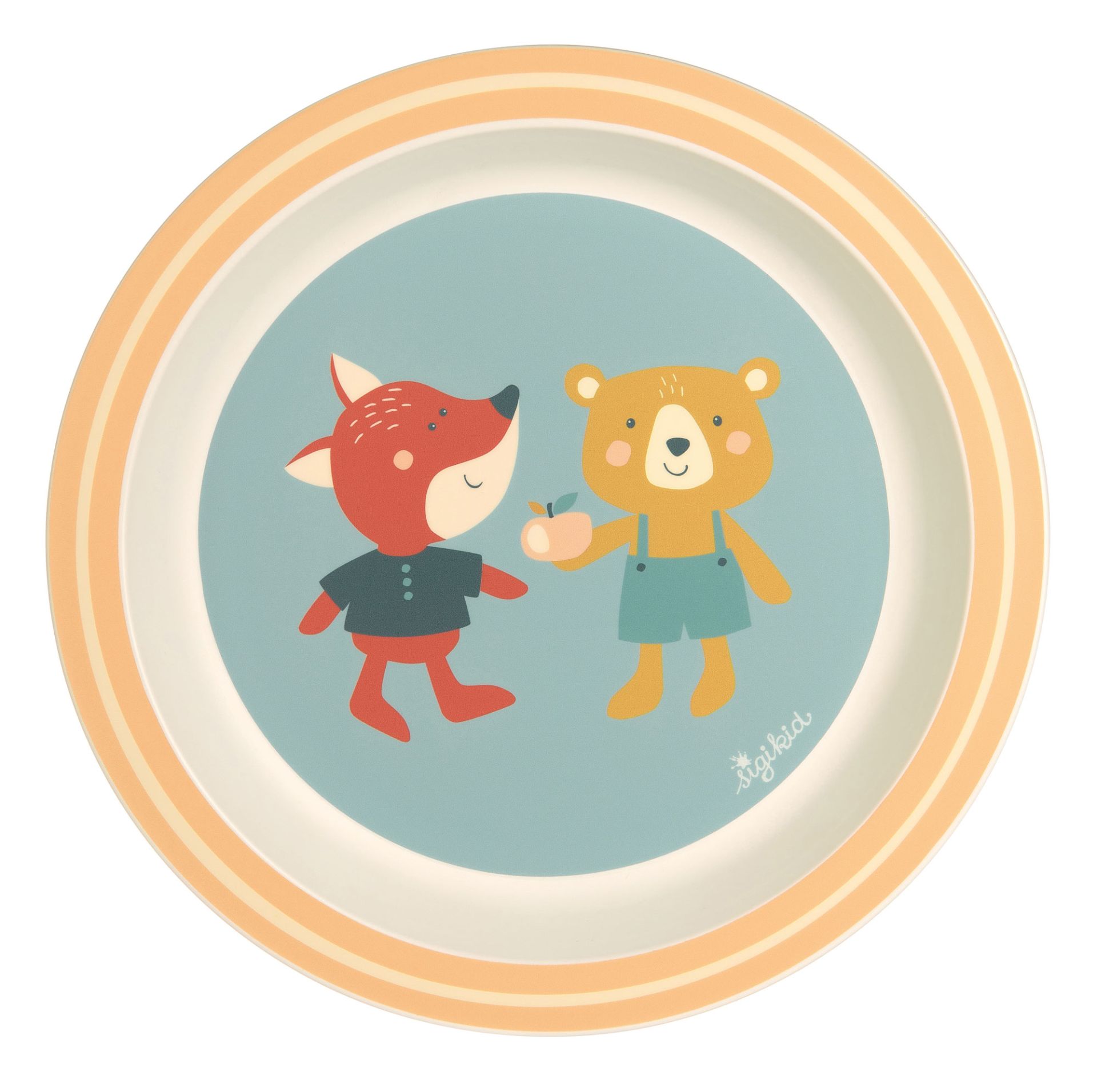 Miixi - Barn & baby / Äta & dricka / Bestick & servering - Sigikid - Tallrik Räv & Björn 4 Friends