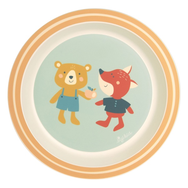 Miixi - Barn & baby / Äta & dricka / Bestick & servering - Sigikid - Tallrik Björn & Räv 4 Friends