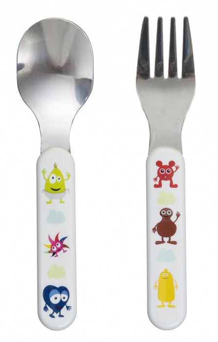 Miixi - Barn & baby / Baby Essentials / Äta & dricka / Bestick & servering - Teddykompaniet - Bestick Babblarna Gaffel & Sked