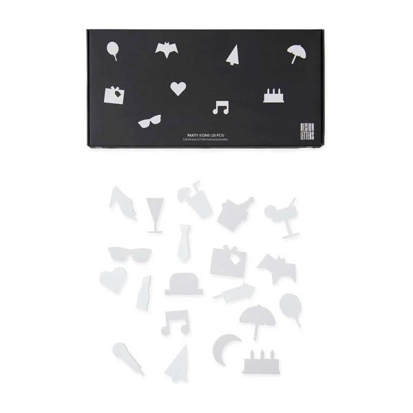 Miixi - Hem & inredning / Kalas & party / Dekorationer - Design Letters - Partyikoner Vit Party Icons Bokstavstavla