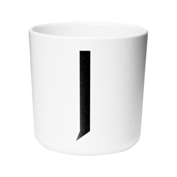 Miixi - Övrigt - Design Letters - Mugg Ecozen Bokstav J Melamin Vit 7 cm