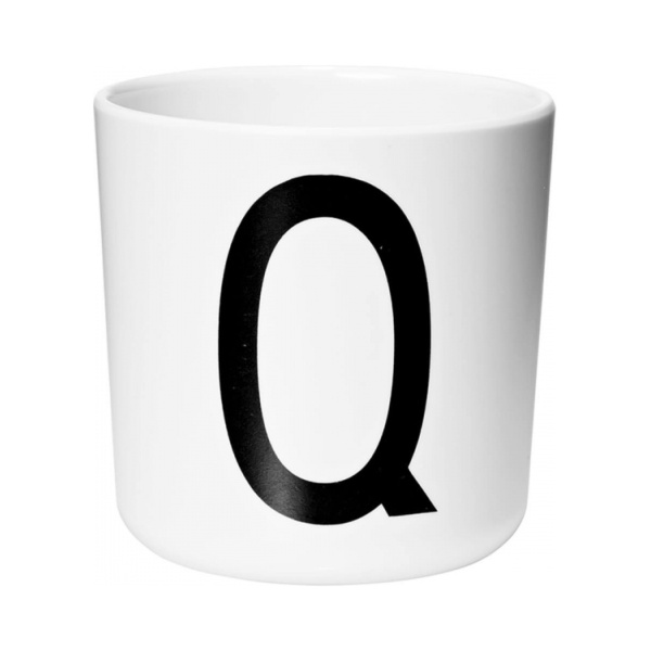 Miixi - Hem & inredning / Kök / Servis / Glas & koppar - Design Letters - Mugg Ecozen Bokstav Q Melamin Vit 7 cm
