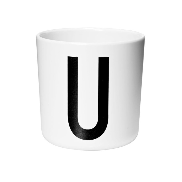 Miixi - Övrigt - Design Letters - Mugg Ecozen Bokstav U Melamin Vit 7 cm