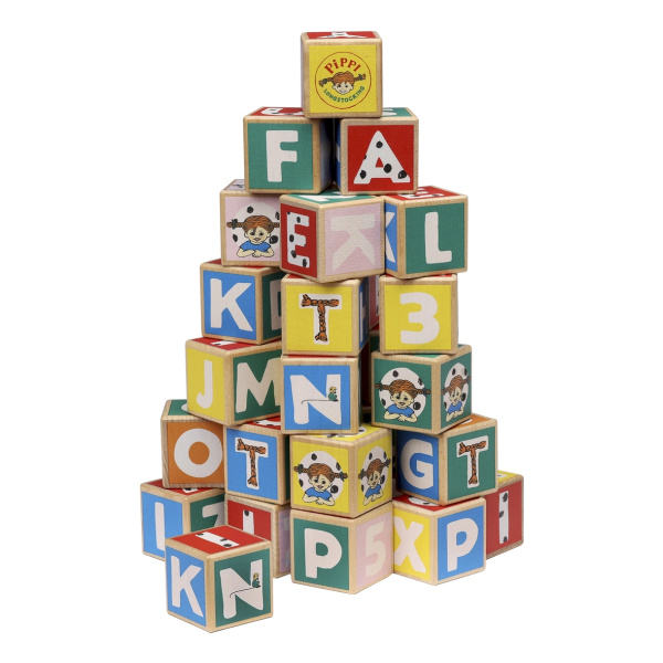 Miixi - Leksaker / Babyleksaker / Aktivitetsleksaker / Stapelleksaker - Micki - Bokstavsklossar Pippi 36 st