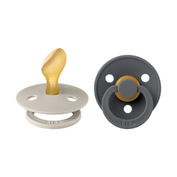 Miixi - Barn & baby / Baby Essentials / Trygghet & tröst / Nappar - Bibs - Napp Latex Stl 2 Anatomical Sand/Iron 2p