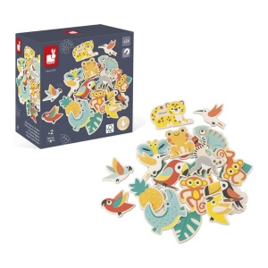 Miixi - Leksaker / Innelek / Lek & lär / Brädspel - Janod - Magnetleksaker Dinosaurier Dino Magnets Wood 24 bitar