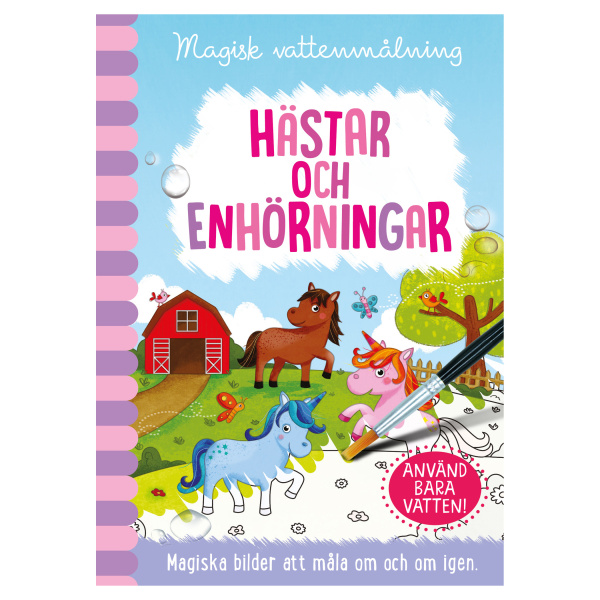 Miixi - Leksaker / Böcker / Aktivitetsböcker / Målarböcker - Barthelsons Förlag - Magisk vattenmålning - Hästar och enhörningar