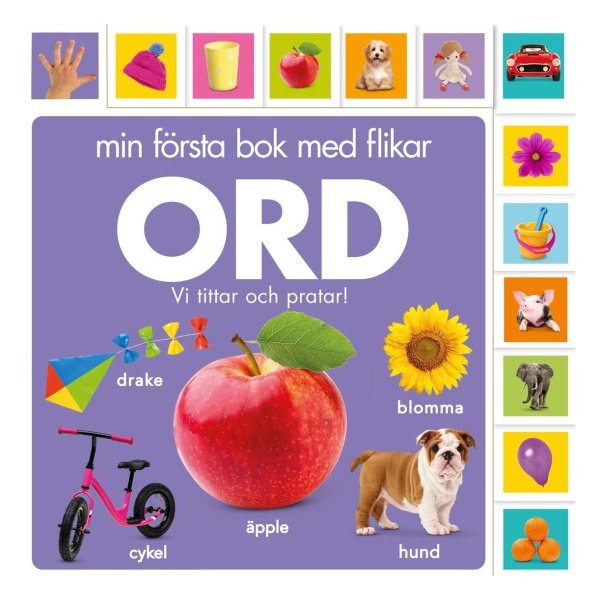 Miixi - Leksaker / Böcker / Aktivitetsböcker / Upptäck & lär 0-6 år - Tukan Förlag - Pekbok Min första bok med flikar: Ord 0-3 år
