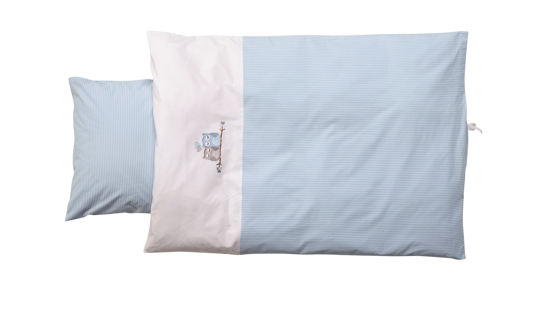 Miixi -  - BabyDan - Juniorsängset Love Birds 100x130 - 38x55 cm Babyblå