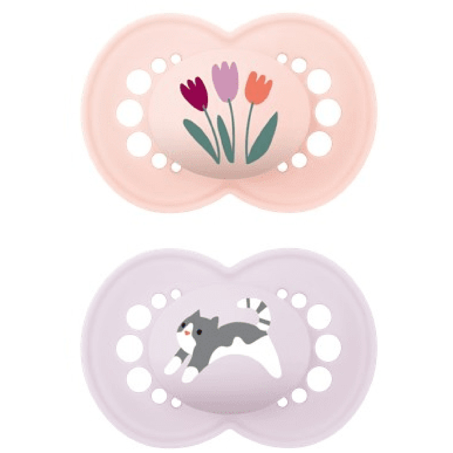 Miixi -  - MAM - Nappflaska Original 16-36m Silicone Rosa/Lila 2-pack